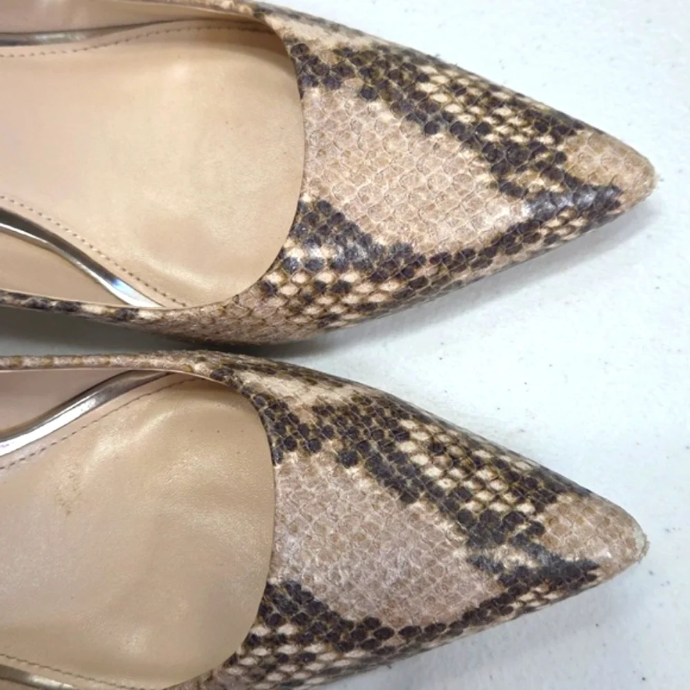 COACH Python Snakeskin Embossed Leather Pointed Toe Pumps Heels Sz 8
